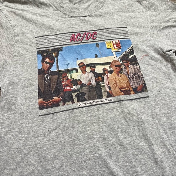 AC/DC Dirty Deeds Done Dirt Cheap T Shirt Grey - Picture 3 of 7